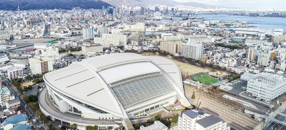 上空から見たノエビアスタジアム神戸